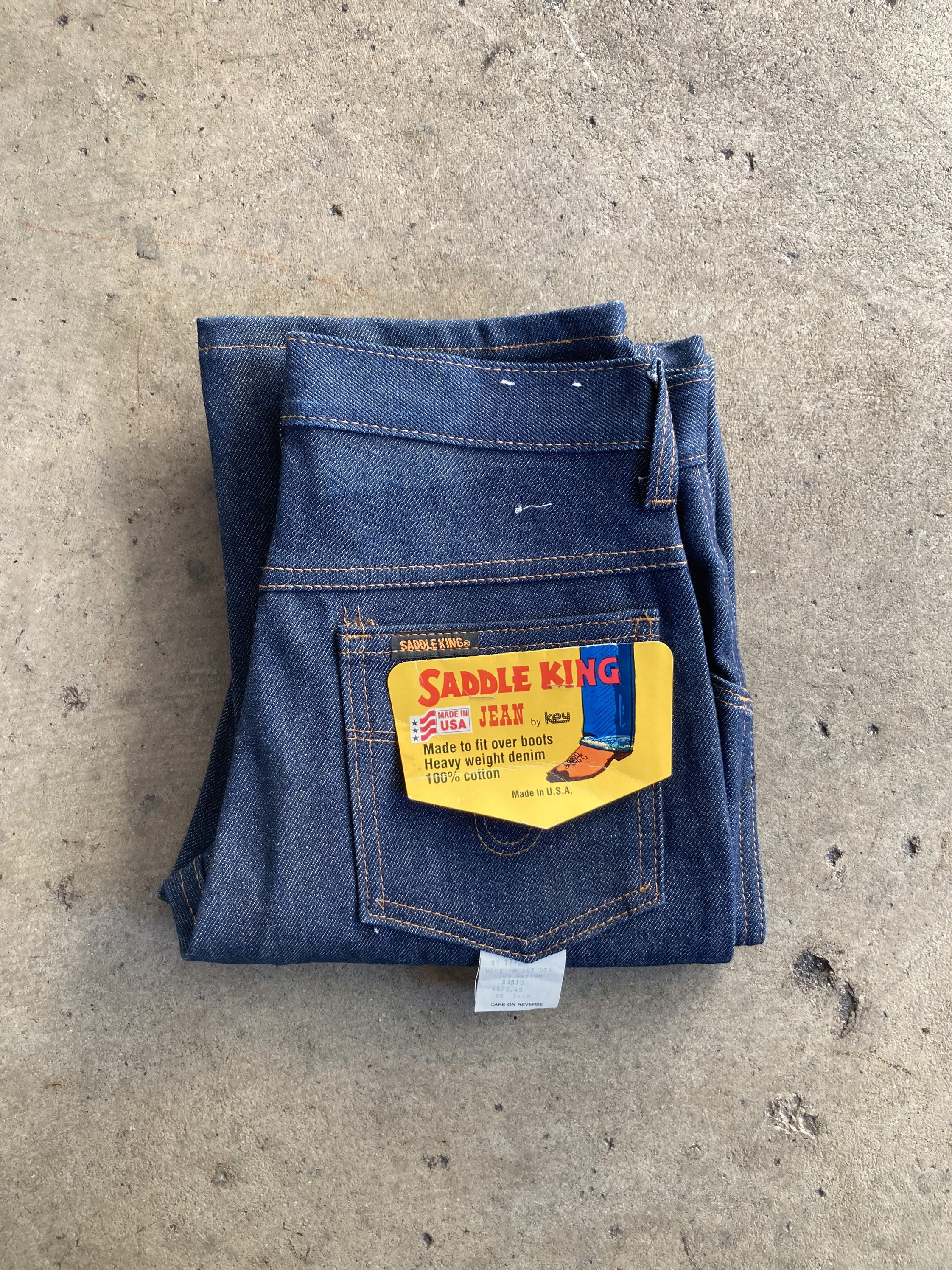70s/80s Deadstock Saddle King Denim Jeans Size 16 (27x21 70s/80s Deadstock Saddle King Denim Jeans Size 16 (27x21