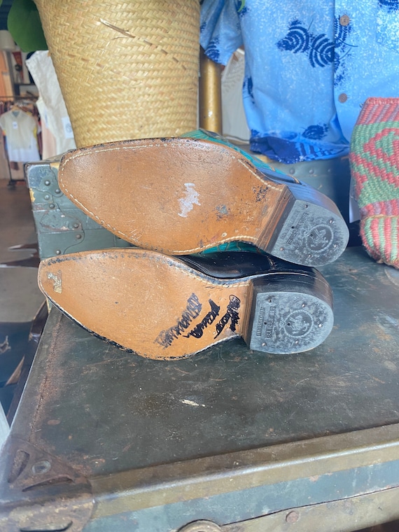 1950s Texas Boot Co. Turquoise Women’s Cowboy Boo… - image 3