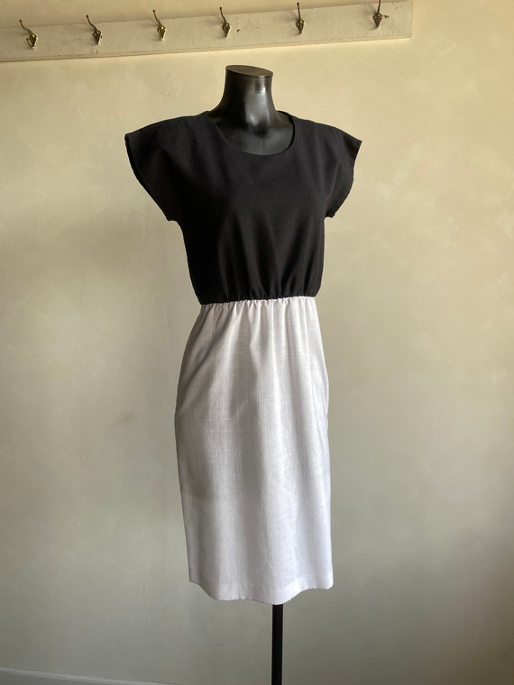 1970s Homemade Two tone Colorblock Black and White