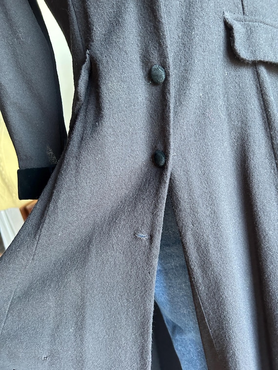 90s does 40s Laura Ashley Black Velvet Trim Princ… - image 5