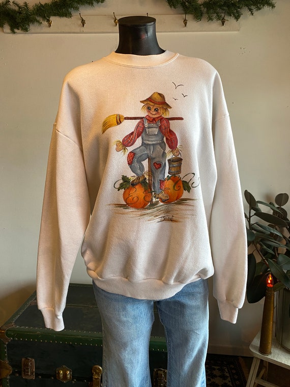 1980s/90s Jerzees Painted Scarecrow Pullover Sweat