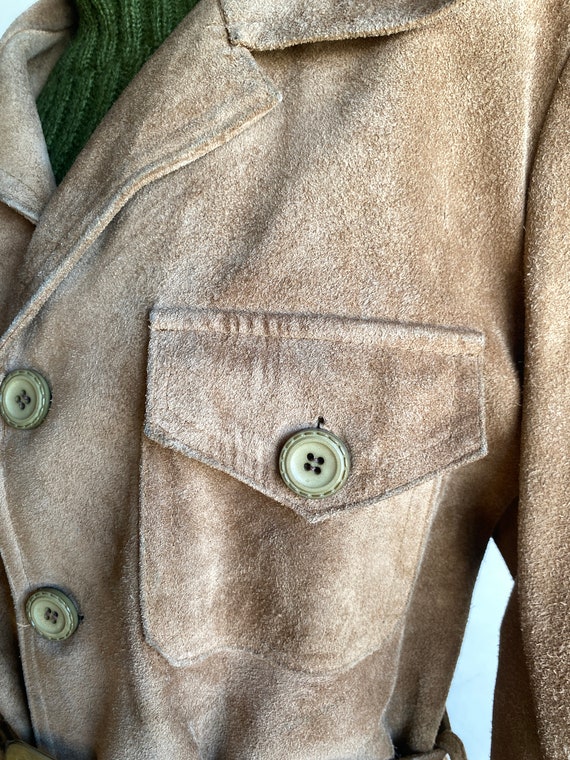 Unbranded 1970s Heavy Suede Leather Womens Jacket… - image 9