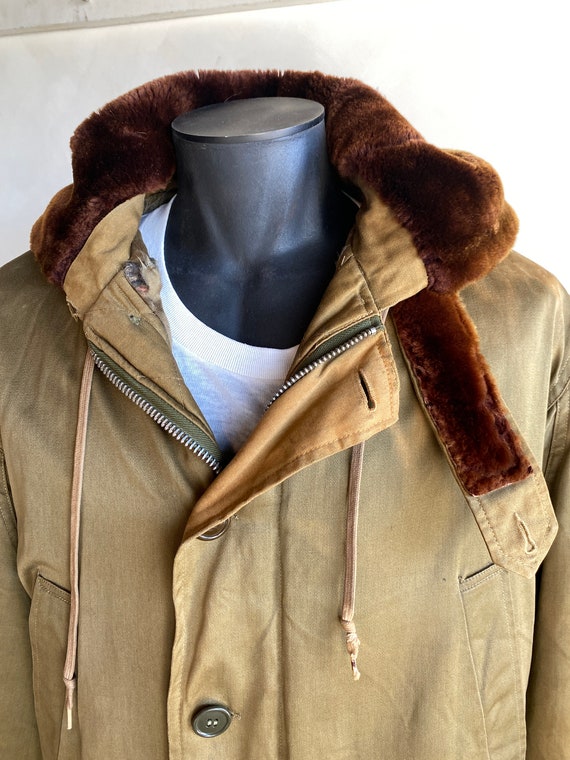 1950s B-9 Sun Faded Military Parka Coat Size XL - image 8