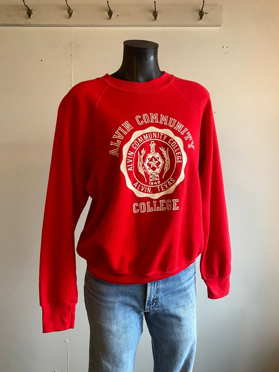 1970s Collegiate Pacific Alvin Texas Red Pullover 