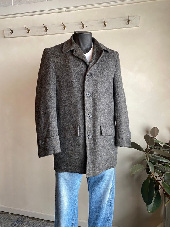 1950s Sport King Gray Wool Quilted Lining Men's Winter Coat 1950s Sport King Gray Wool Quilted Lining Men's Winter Coat