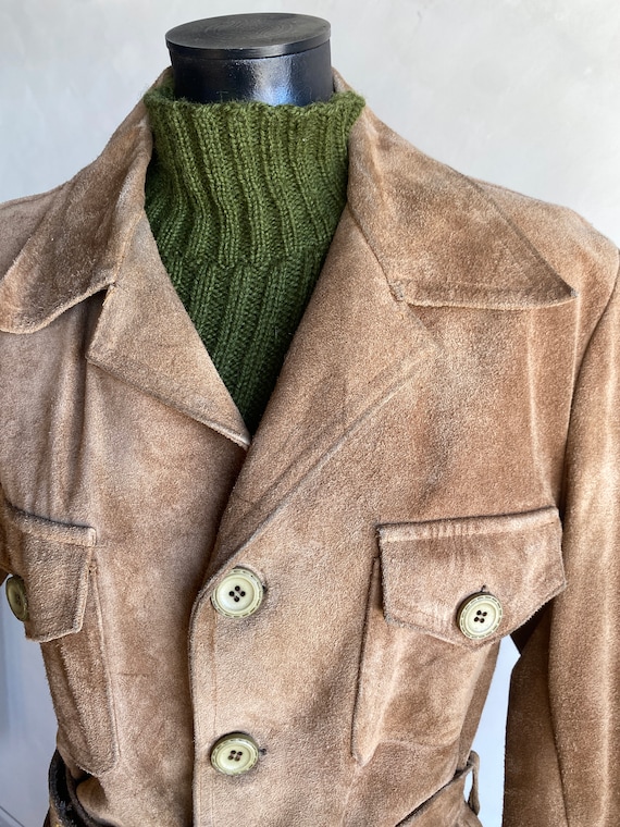 Unbranded 1970s Heavy Suede Leather Womens Jacket… - image 5