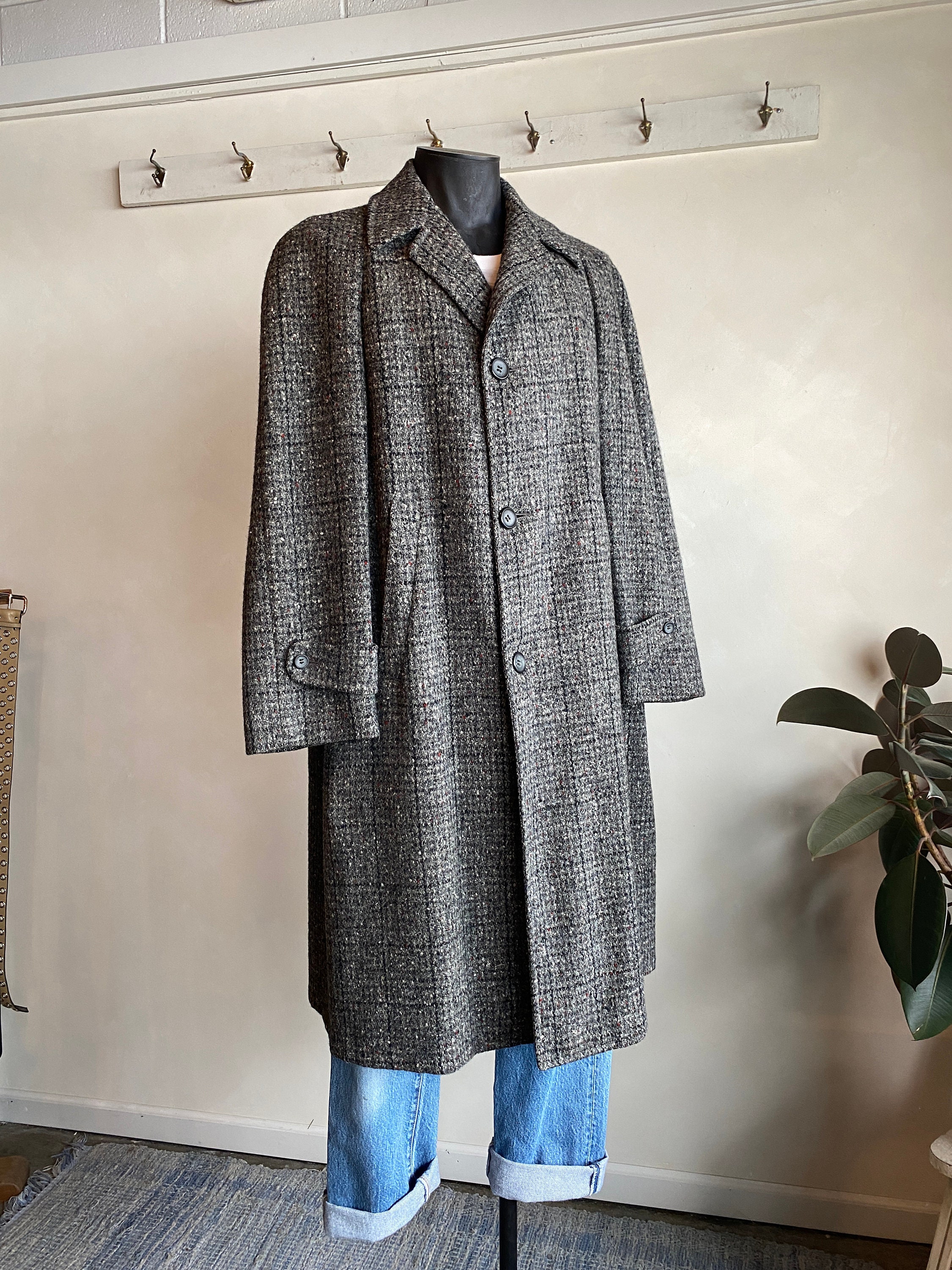 1960s Marbury Gray Wool Tweed Overcoat Frankels Des Moines Mens L - Etsy