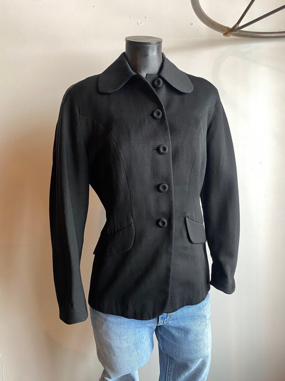 Unbranded 1940s Black Gabardine Tailored Womens L… - image 1