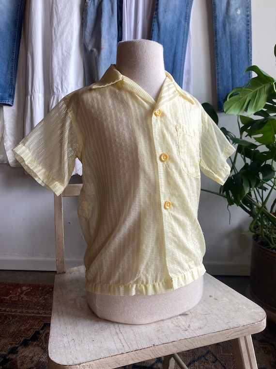 bright yellow button up shirt toddler