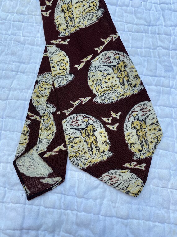 1940s Novelty Hunting Print Wembley Tie 100% Wool - image 3