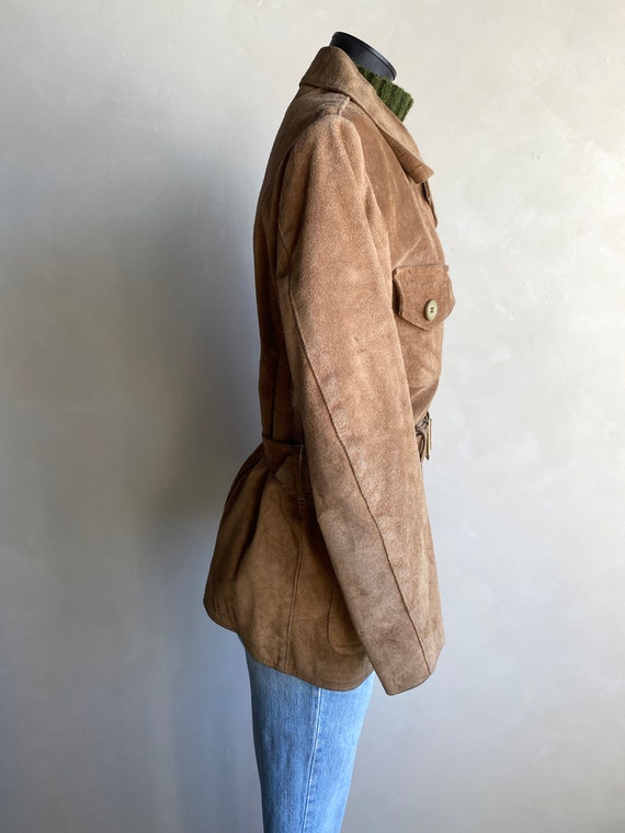 Unbranded 1970s Heavy Suede Leather Womens Jacket… - image 6