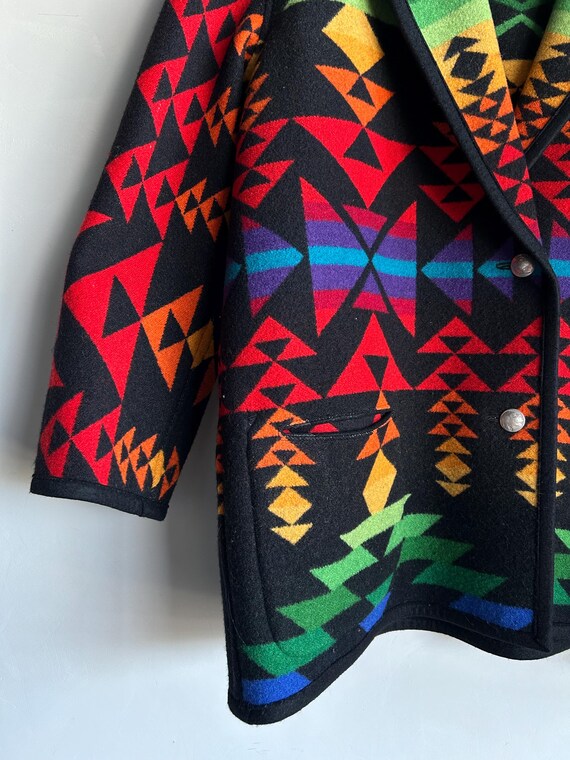 1990s Pendleton Rainbow Wool Reversible Jacket - image 4