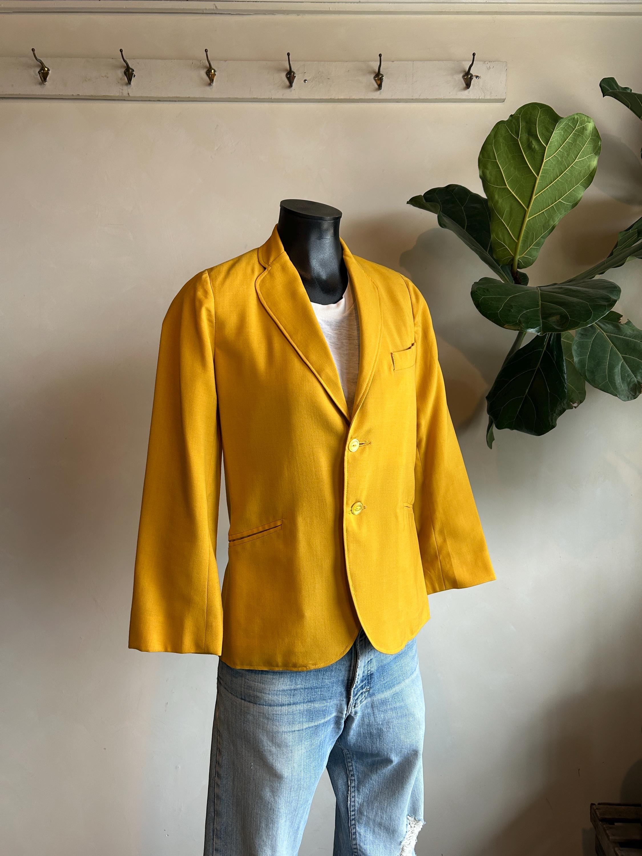 1960s Mustard Linen Blazer Sport Jacket Small - Etsy