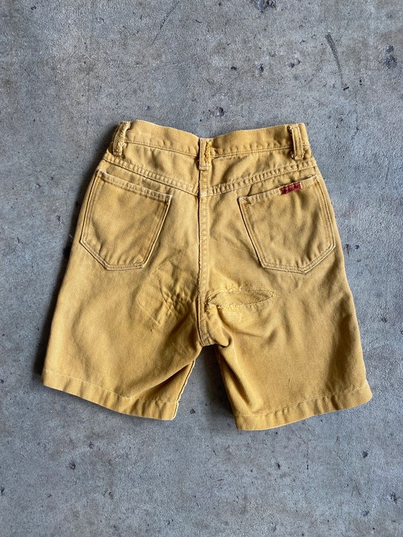 1950s/60s Ranchcraft Mustard Yellow Denim Shorts XS 2… Gem