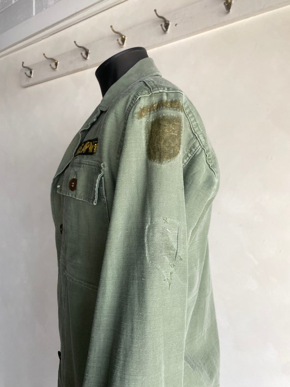 Vietnam Era OG 107 OD Cotton Field Shirt Named US… - image 5