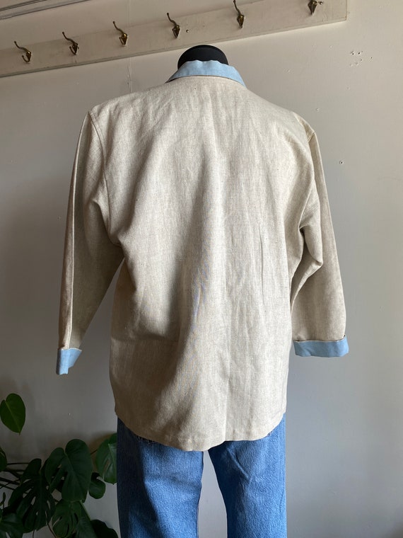 90s David Hollis Linen Blazer Jacket With Light B… - image 8
