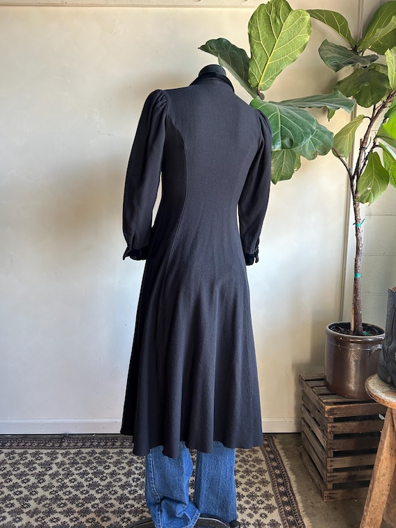 90s does 40s Laura Ashley Black Velvet Trim Princ… - image 4