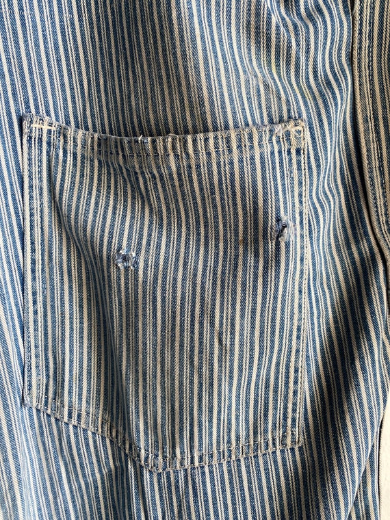 1940s/50s Railroad Stripe Unbranded Denim Blue an… - image 7