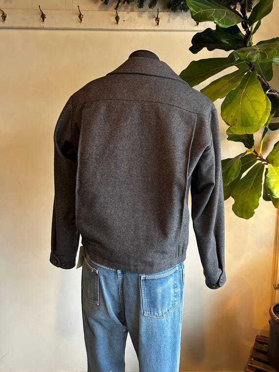 1990s Pendleton Charcoal Wool Zip Jacket M-L - image 6