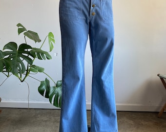 パンツ LEE / 70's denime pants bell bottoms Vintage 1970's RARE low waist button fly UNWORN Lee bell