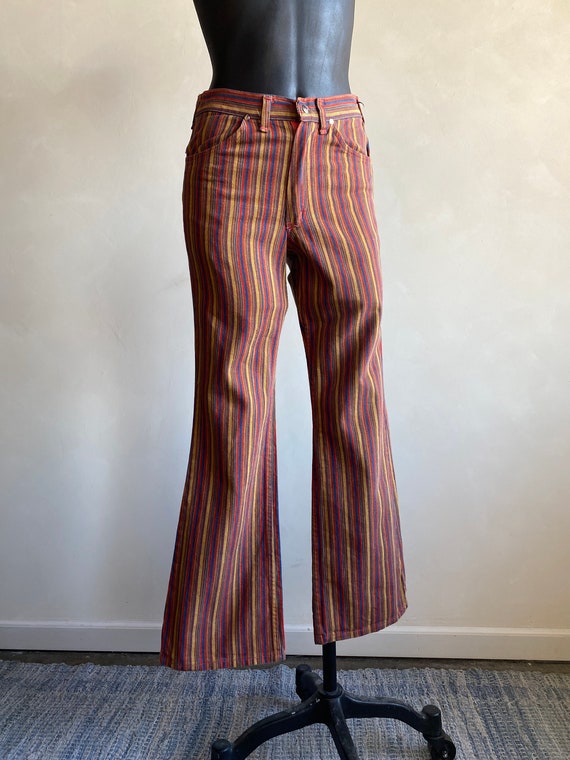 1970s Colored Stripe Wrangler Jeans 28