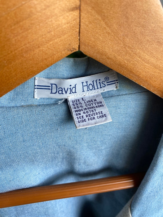90s David Hollis Linen Blazer Jacket With Light B… - image 2