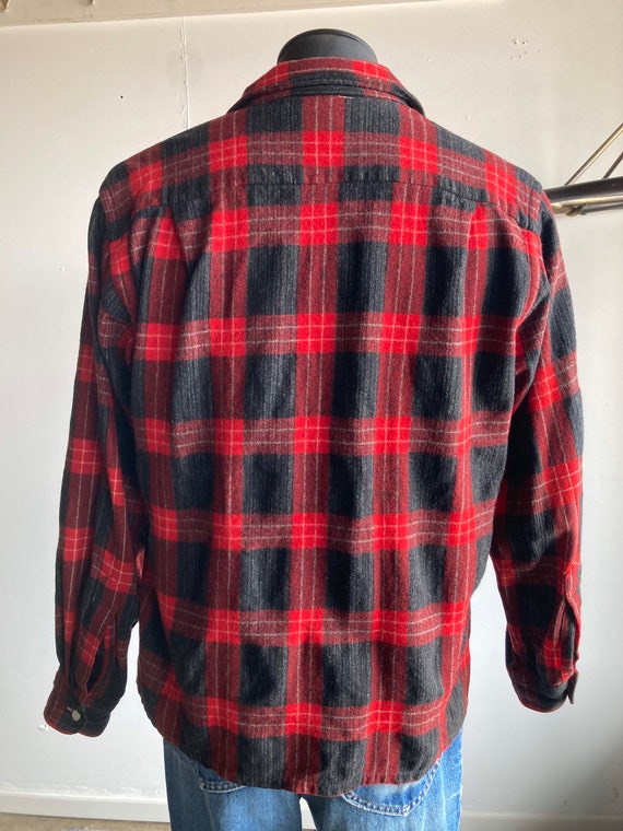 70s/80s Wellington Buffalo Check Wool Flannel Shi… - image 8