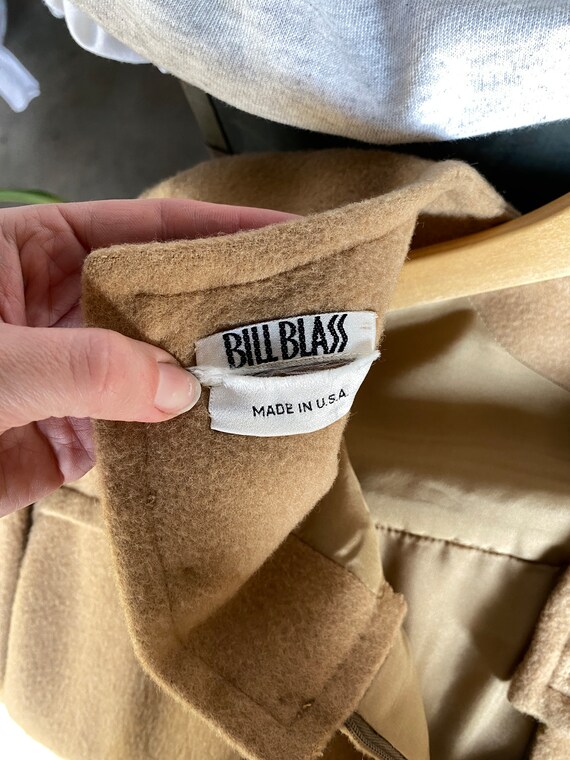 1970s Bill Blass Saks Fifth Ave Tan Fuzzy Fleece … - image 2