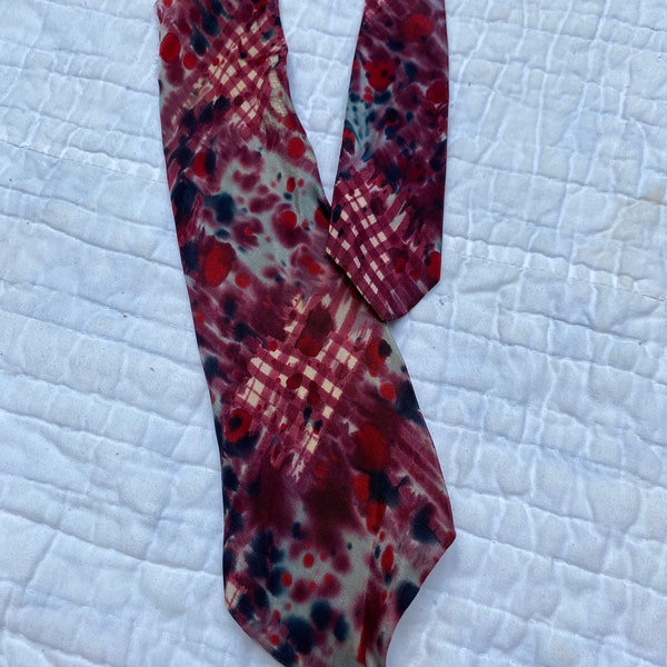 1940s Watercolor Silk Neck Tie