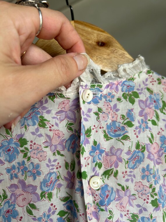 1940s Floral Cotton Feedsack Girls Baby Toddler D… - image 3