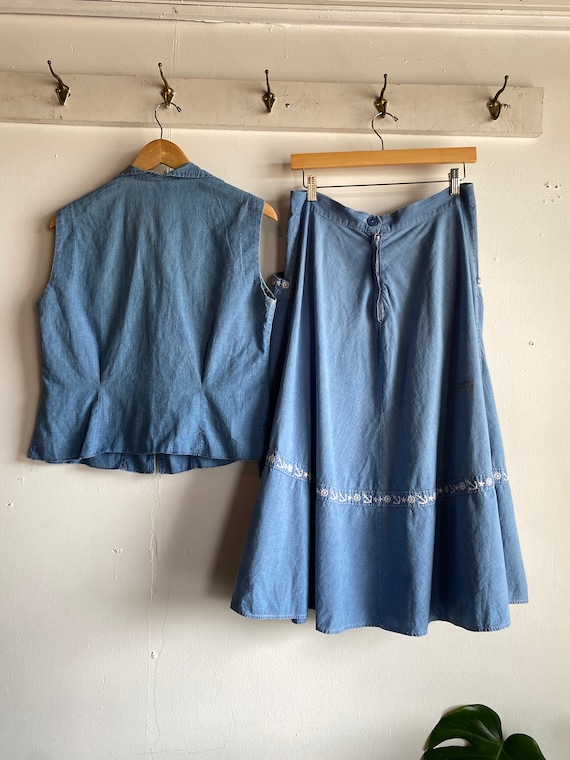 1960's Queen Casuals 3 Piece Lightweight Chambray… - image 5