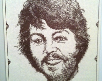 Paul McCartney's Caricature 70's  Poster Made With Paul's Signature