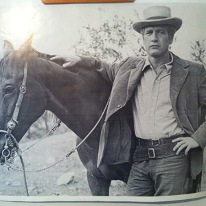Paul Newman and Horse 70&#39;s Poster as Butch Cassidy in Sundance Kid