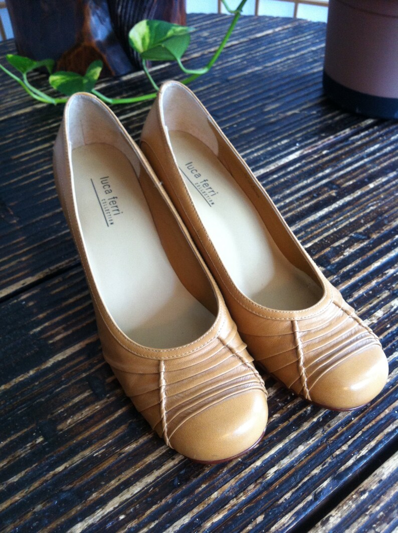 LUCA FERRI Beige Low Heel Shoes Size EUR36/US5.5 /UK3.5 - Etsy