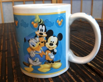 Vintage Walt Disney Coffee Mug Mickey Mouse, Goofy and Donald Duck