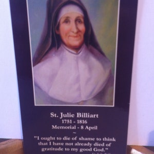 Carte mémoire à Sainte Julie Billiart 1751-1816