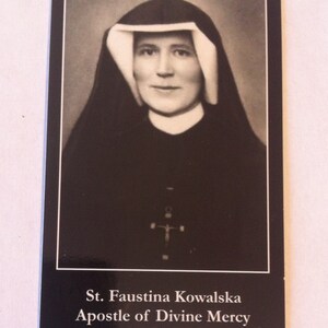 Carte de prière de sainte Faustine Kowalska 1905-1938 apôtre de la miséricorde divine