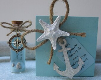 Nautical Bridesmaid Proposal Beach In Bottle w/ Wood Gift Box & Personalized Tag (Choose Color) - Bridesmaid Maid of Honor Proposal