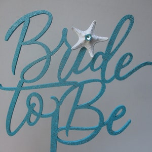 Glitter Bride To Be Cake Topper: Starfish Bridal Shower Decor