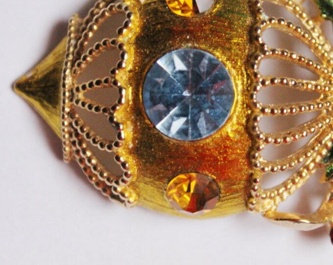 Vintage Christmas Ornament Brooch Etsy