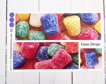 gumdrop planner stickers | gumdrop photo stickers | Christmas full box planner stickers | candy stickers | vinyl matte sticker