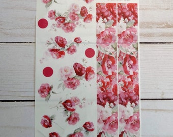 Rose and Blush Floral Planner Stickers | Red and Pink Rose Stickers