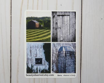 barn planner stickers | barn photo stickers | full box planner stickers | vinyl matte stickers | silo sticker | country sticker