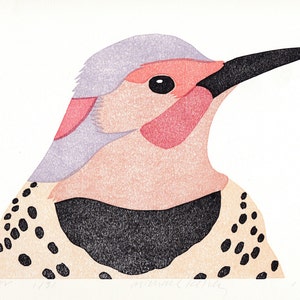 Flicker 11x14 multicolor linocut print