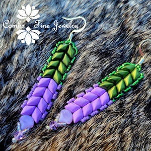 Purple wisteria earrings, dangle earrings, purple jewelry, wisteria earrings