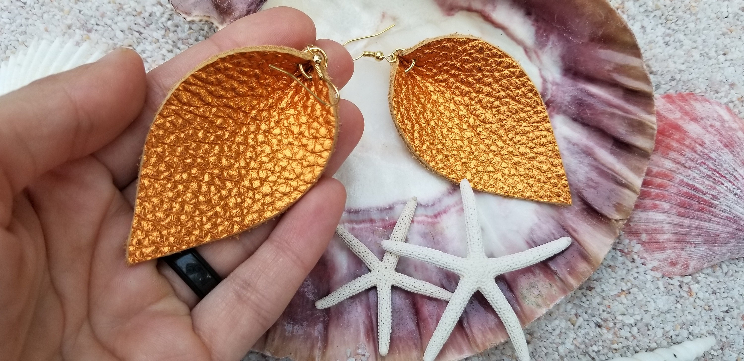 Orange Leather Earrings Orange Jewelry Citrus Earrings Etsy