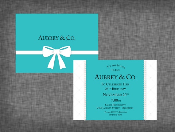 Tiffany Theme Party Invitation Tiffany 