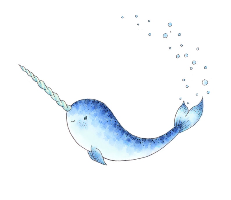 Нарвал рисунок поэтапно