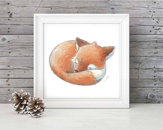 Fox Nursery Print Art Woodland Wall - Baby Fox Nursery Wall Art Fox Nursery Print Art Woodland Wall - Baby Fox Nursery Wall Art