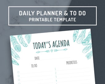 Items Similar To Printable Daily Planner Template Editable Pdf
